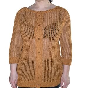 Women's Open-Knit Sweater - Tan